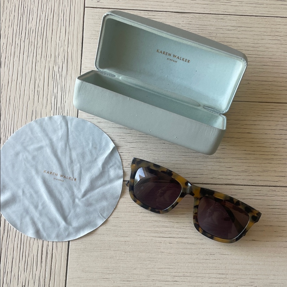 Karen Walker Brown and Black Sunglasses DEEP FREEZE